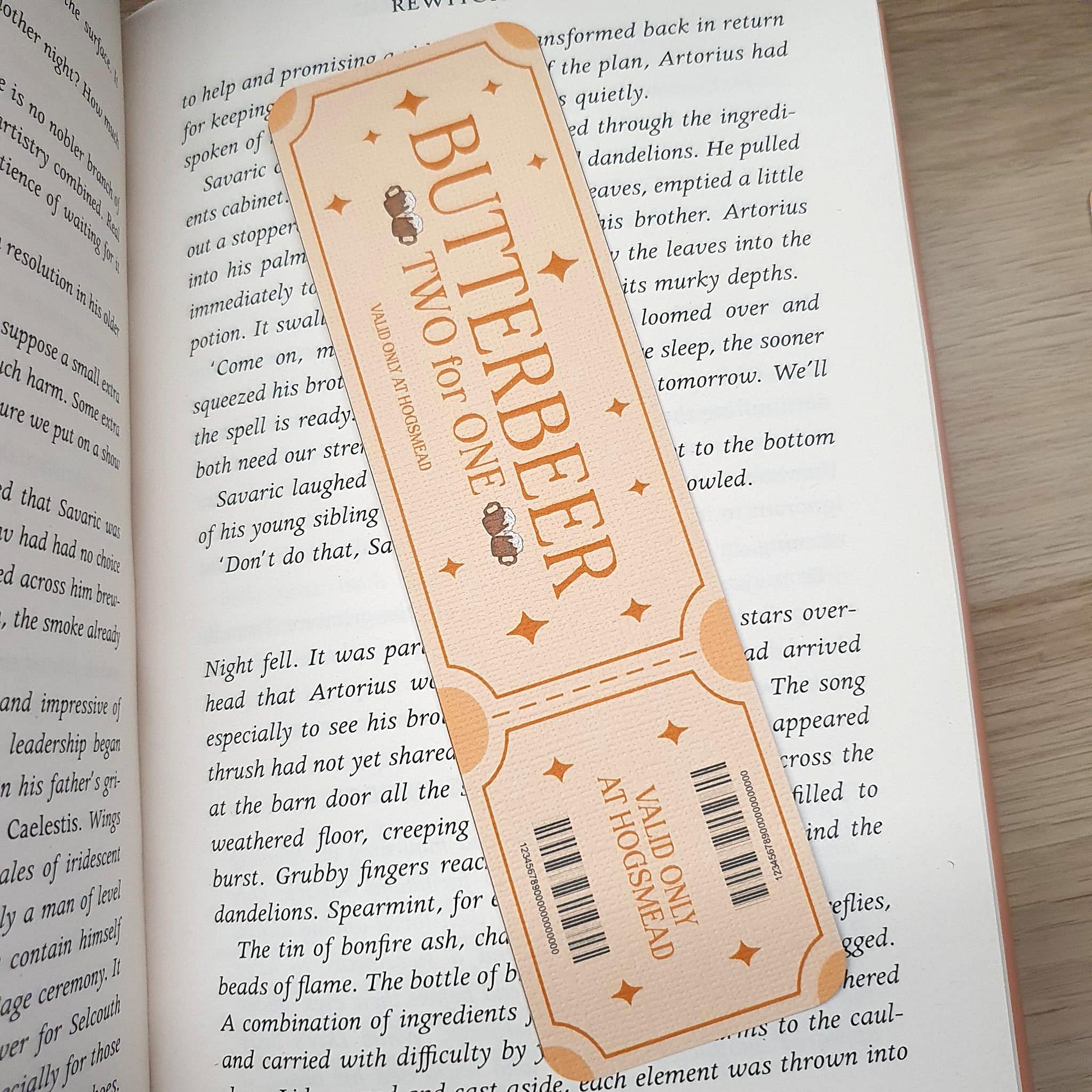 Butterbeer Inspired Ticket Bookmark