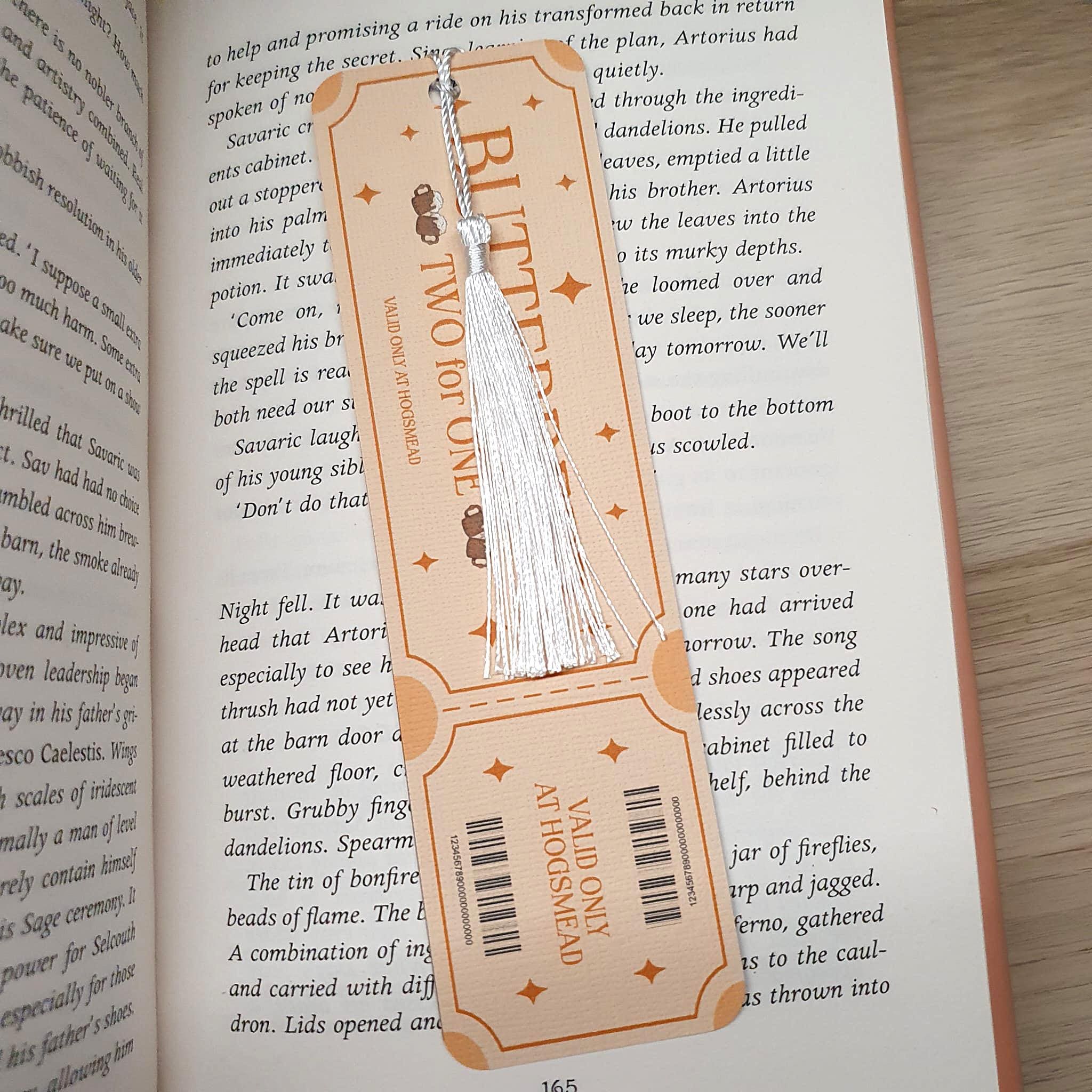 Butterbeer Inspired Ticket Bookmark
