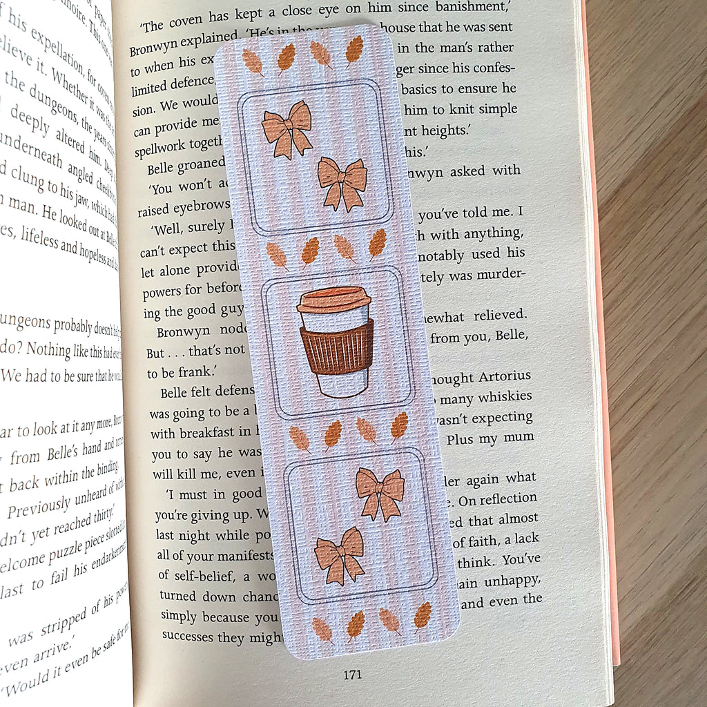 Bows and Coffee Bookmark
