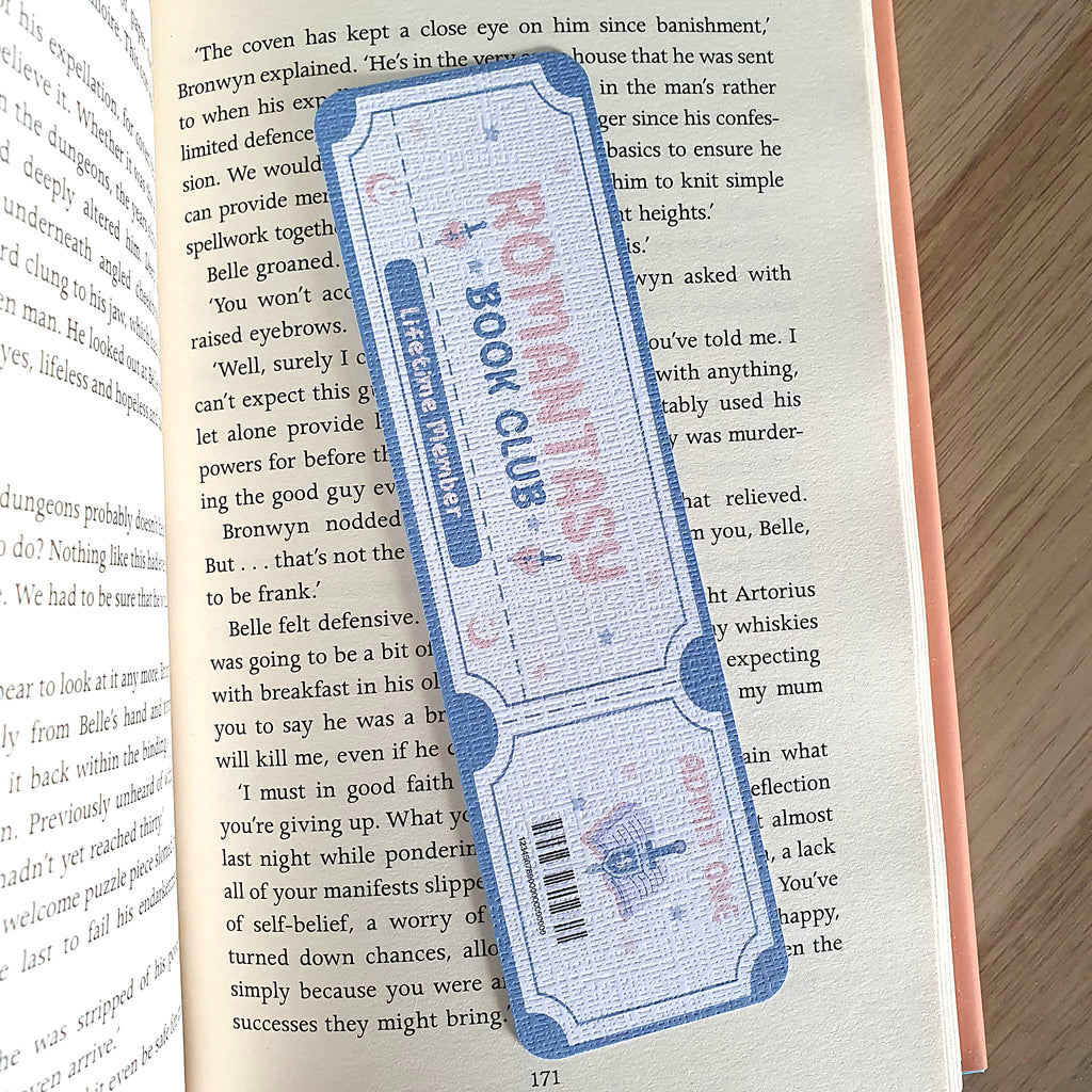 Romantasy Book Club Ticket Bookmark