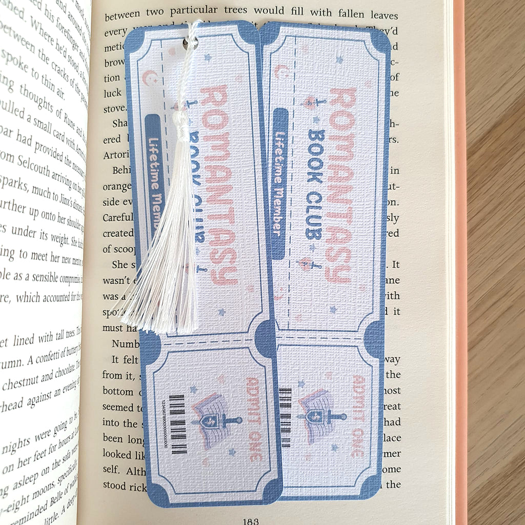 Romantasy Book Club Ticket Bookmark