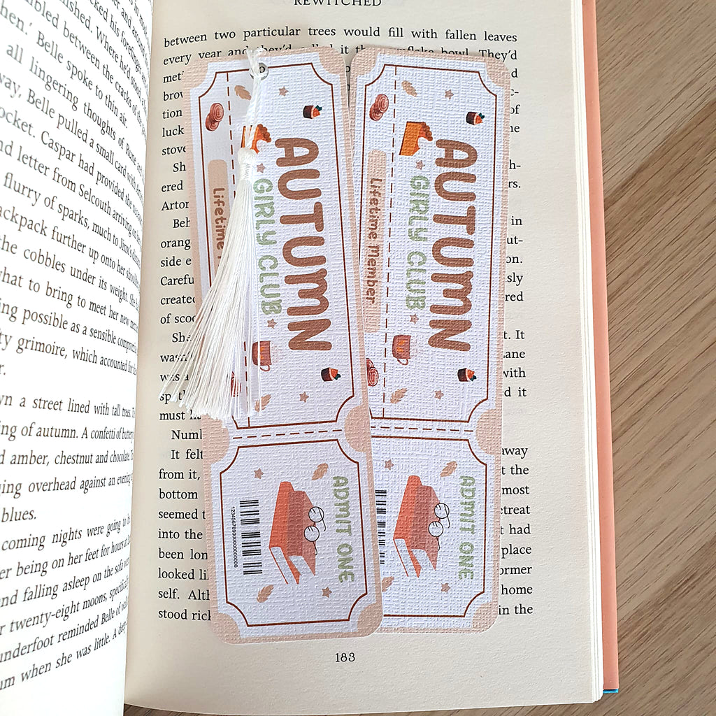 Autumn Girly Club Ticket Bookmark