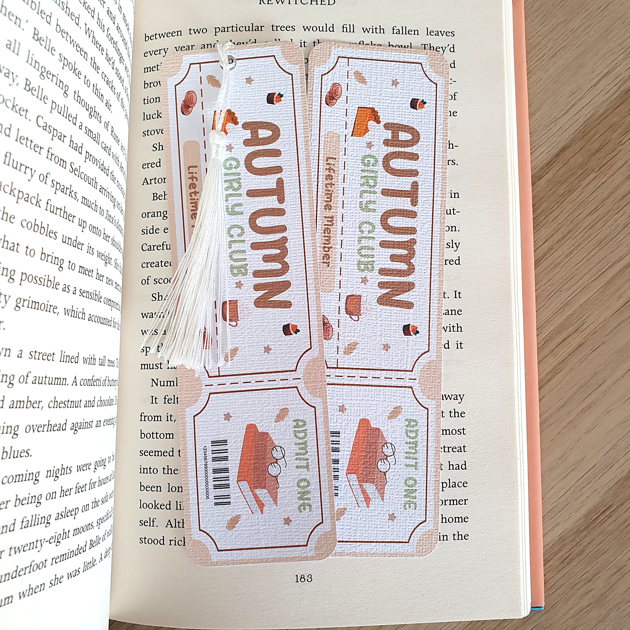 Autumn Girly Club Ticket Bookmark