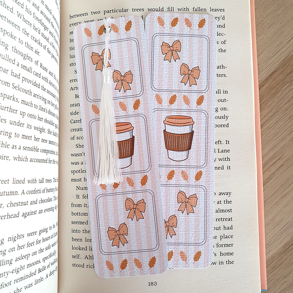 Bows and Coffee Bookmark