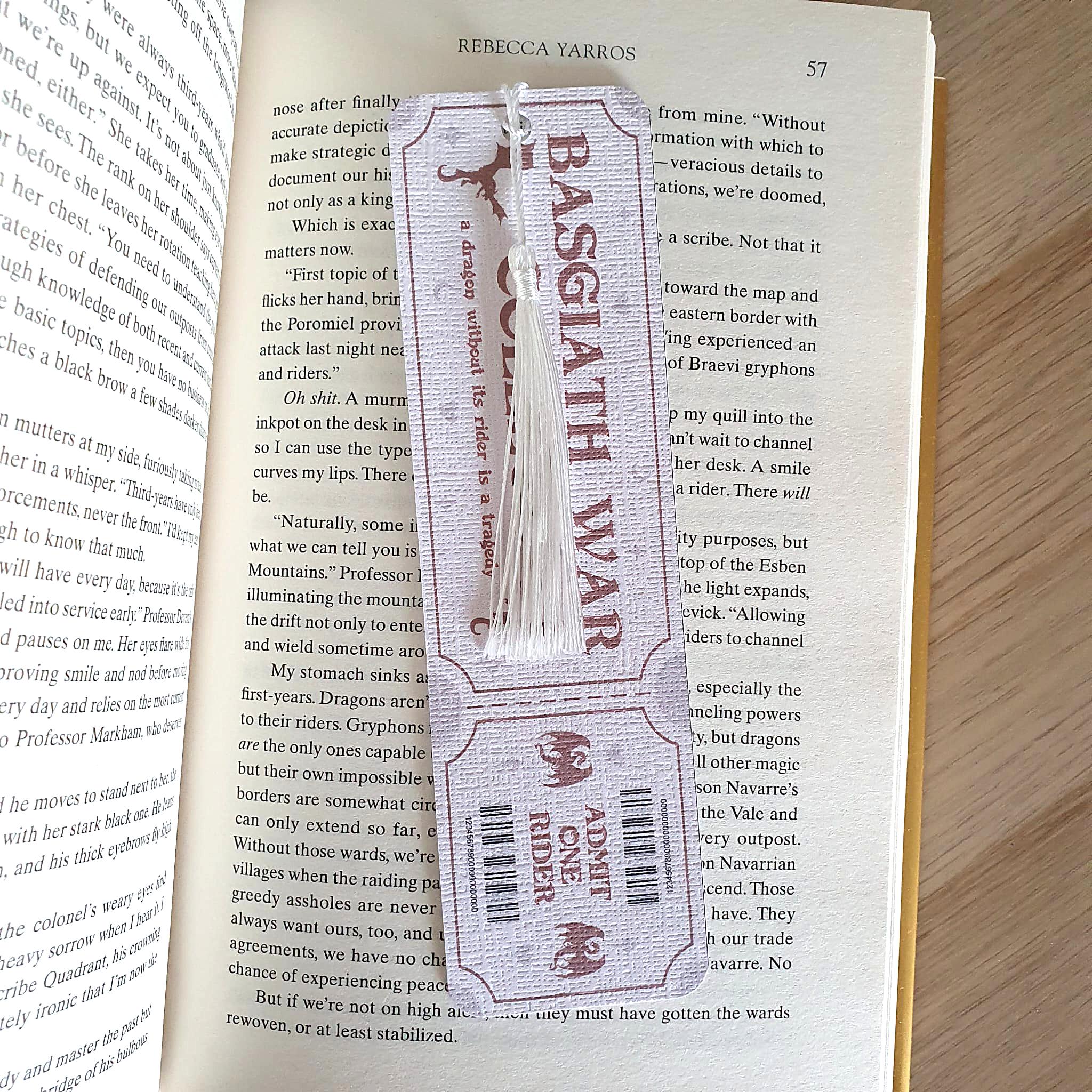 Basgiath War College Ticket Bookmark