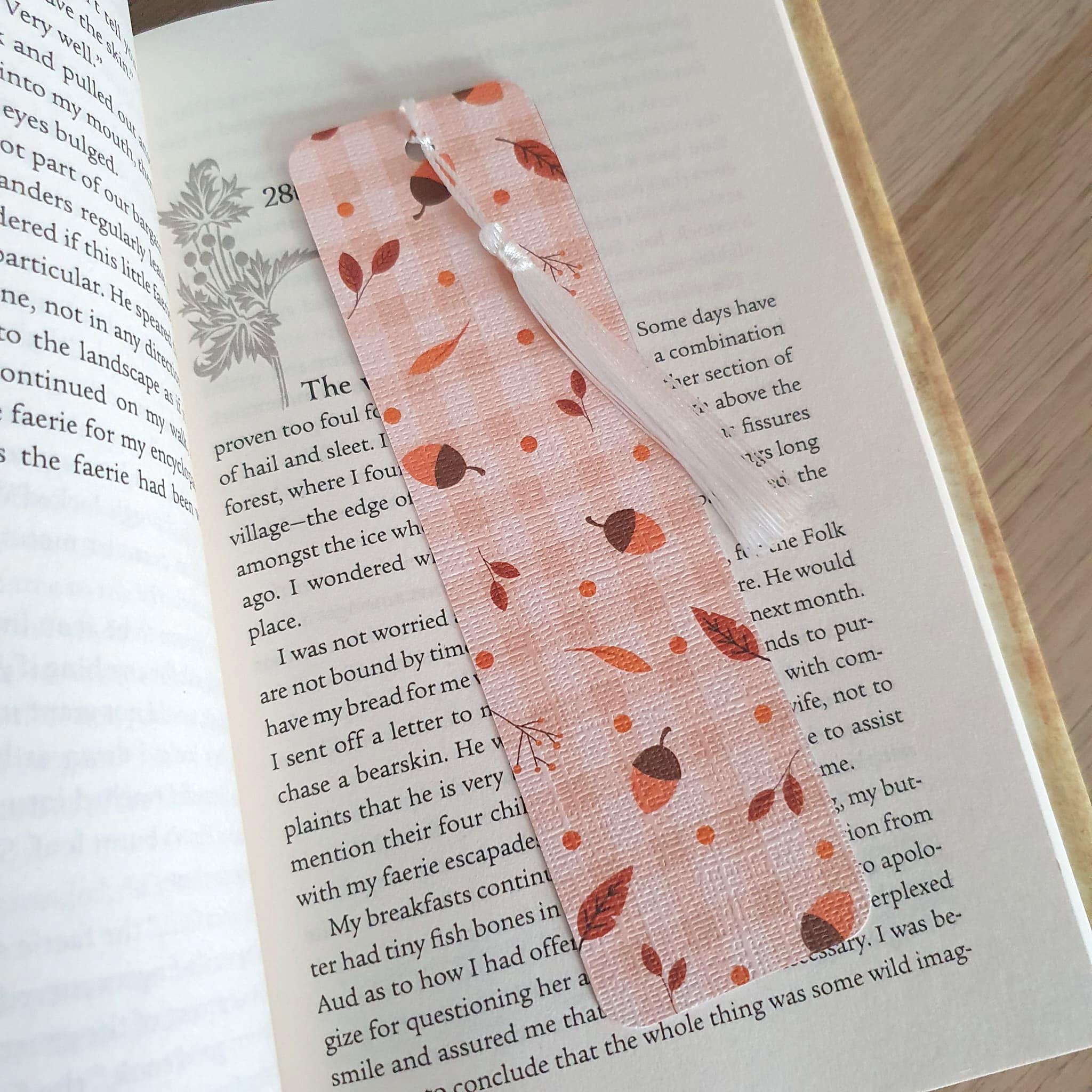 Autumn Leaves and Acorns Bookmark